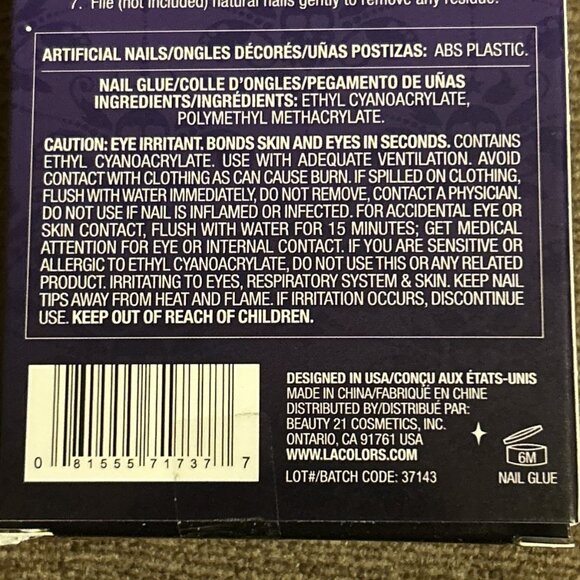 L.A. Colors Artificial Nails Beautifully Bewitched Bootiful Medium Length Almond - Picture 7 of 7